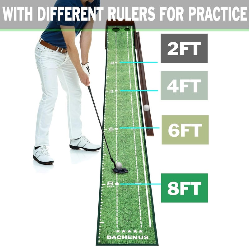 Dachenus Putting Green Indoor Mat Outdoor Golf Putting Mat with Automatic Ball Return - Ideal for Home, Office, and Outdoor Use - Image 4